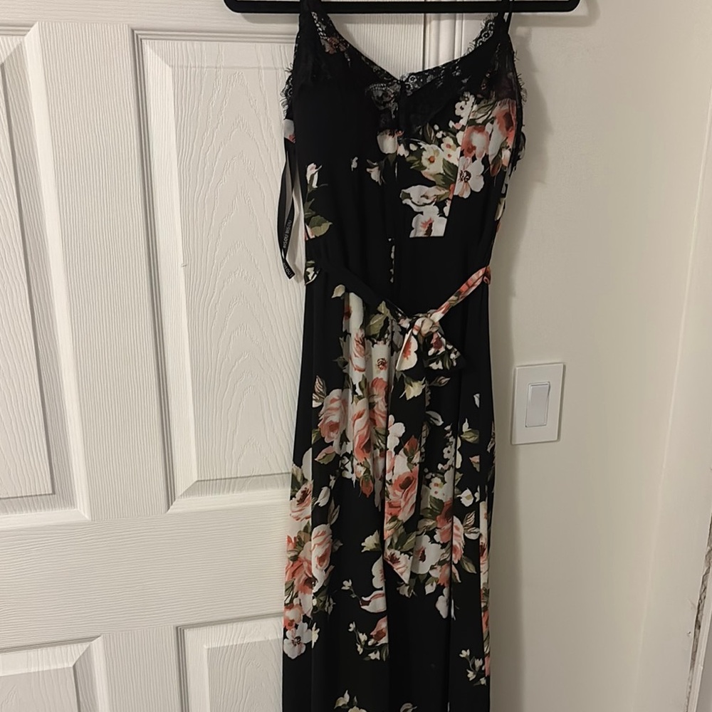 Floral Black Maxi Dress